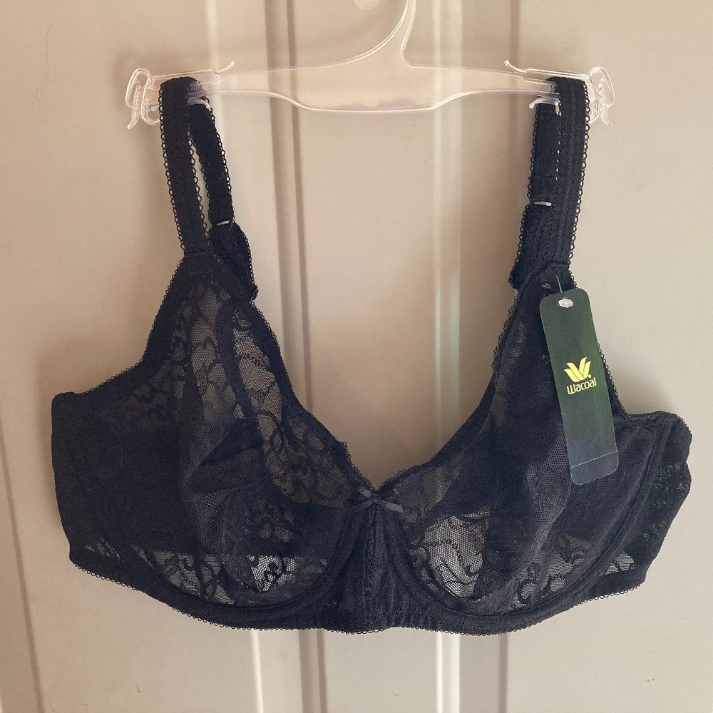 Wacoal Beyond Basic 855136 Lace Underwire Black Bra 40DD (NWT)